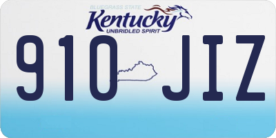 KY license plate 910JIZ