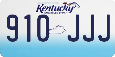 KY license plate 910JJJ