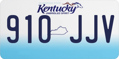 KY license plate 910JJV