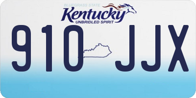 KY license plate 910JJX