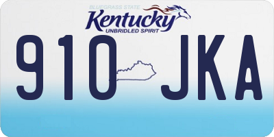 KY license plate 910JKA