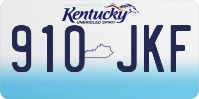 KY license plate 910JKF