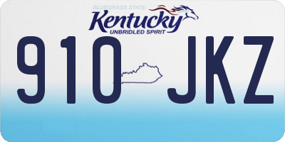 KY license plate 910JKZ