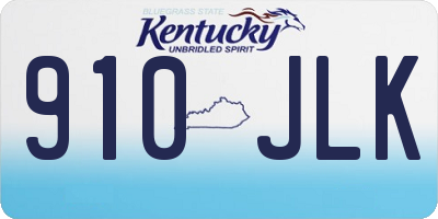 KY license plate 910JLK