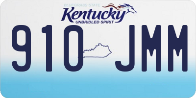 KY license plate 910JMM