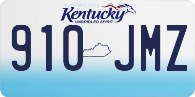 KY license plate 910JMZ