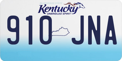KY license plate 910JNA