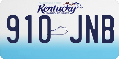 KY license plate 910JNB