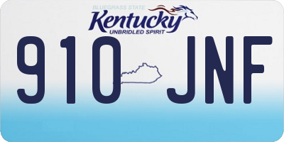 KY license plate 910JNF