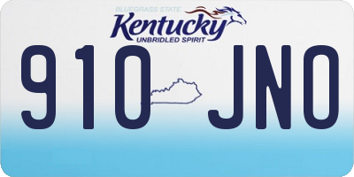 KY license plate 910JNO