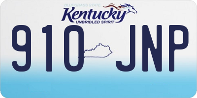 KY license plate 910JNP