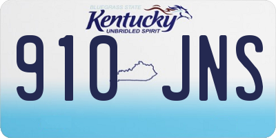 KY license plate 910JNS