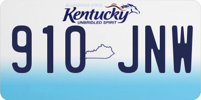 KY license plate 910JNW