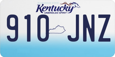 KY license plate 910JNZ