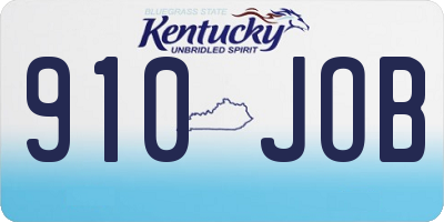 KY license plate 910JOB