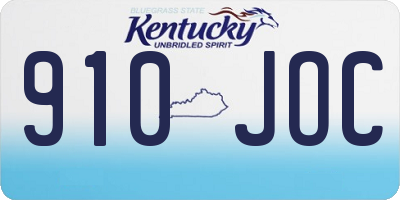 KY license plate 910JOC