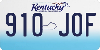 KY license plate 910JOF