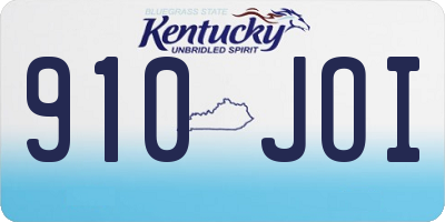 KY license plate 910JOI