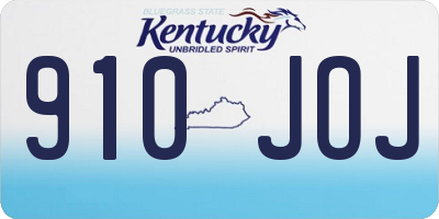 KY license plate 910JOJ