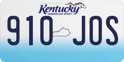 KY license plate 910JOS