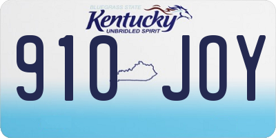 KY license plate 910JOY