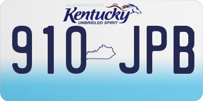 KY license plate 910JPB