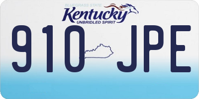 KY license plate 910JPE