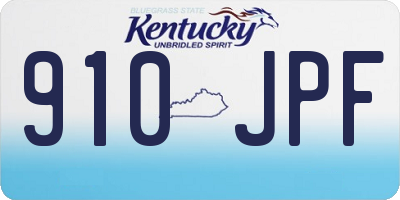 KY license plate 910JPF