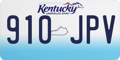 KY license plate 910JPV