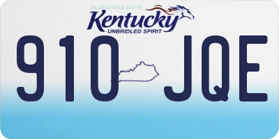 KY license plate 910JQE