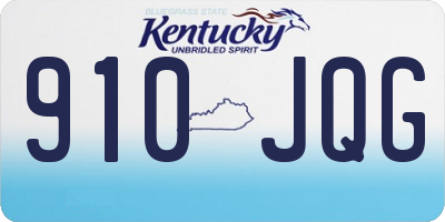 KY license plate 910JQG