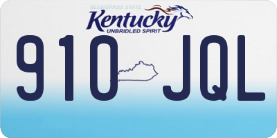 KY license plate 910JQL