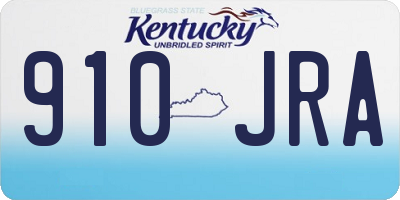 KY license plate 910JRA