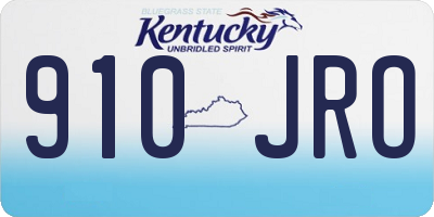 KY license plate 910JRO