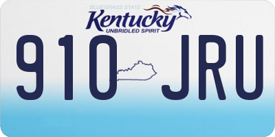 KY license plate 910JRU