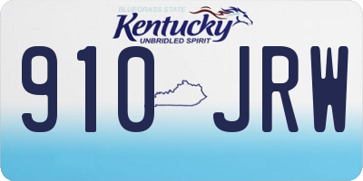 KY license plate 910JRW