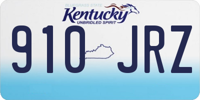 KY license plate 910JRZ