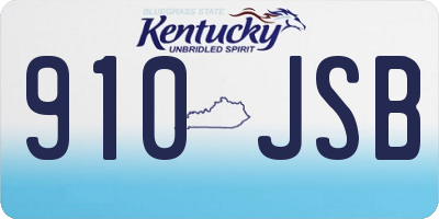 KY license plate 910JSB