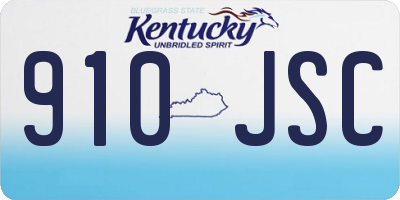 KY license plate 910JSC