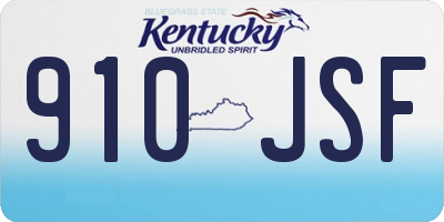 KY license plate 910JSF