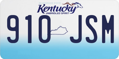 KY license plate 910JSM