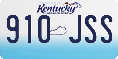 KY license plate 910JSS