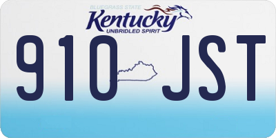 KY license plate 910JST