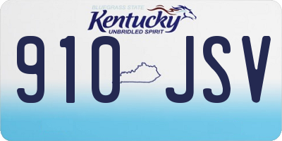 KY license plate 910JSV