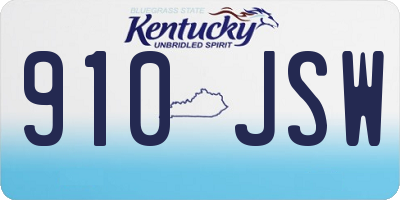 KY license plate 910JSW