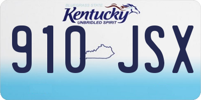 KY license plate 910JSX