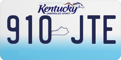 KY license plate 910JTE
