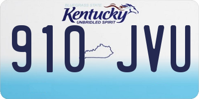 KY license plate 910JVU