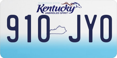 KY license plate 910JYO
