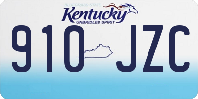 KY license plate 910JZC